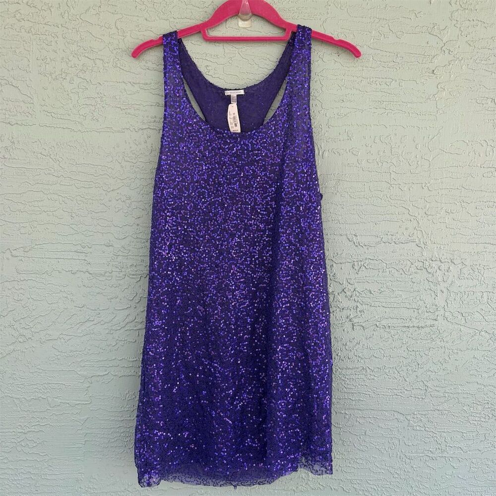Victoria's Secret Women's Purple Sequin Babydoll Night Gown Size M NWT